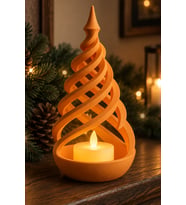 Minimalist Spiral Noel Ağacı Şeklinde LED Mum Tutucu