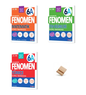 Fenomen 6. Sınıf Maarif 6A Matematik Fen Bilimleri ve Türkçe 3lü Set Soru Bankası + Telefon Standı