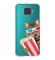 PrintiFy Huawei Mate 30 Lite ile Uyumlu 1mm Slim Fit Kedi 1 050b Baskılı Şeffaf  Kılıf