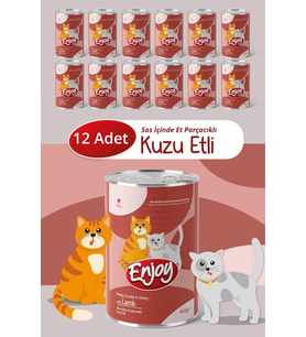 Kedi Konservesi, Kuzu Etli, Sos İçinde Et Parçacıklı, 400 g, 12'li Set EN-K4K