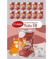 Kedi Konservesi, Kuzu Etli, Sos İçinde Et Parçacıklı, 400 g, 12'li Set EN-K4K