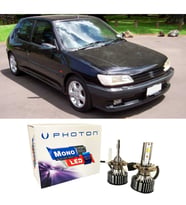 Peugeot 306 Led Xenon Uzun + Kısa Far Ampulü H4 Mono Yeni Seri Beyaz 1993-1996