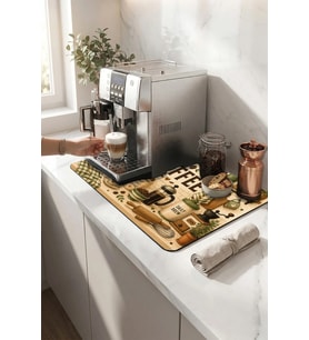 Valerine Life Kahve Espresso Makinesi Matı 35x45cm Çaycı Pad Su Geçirmez Book & Brew