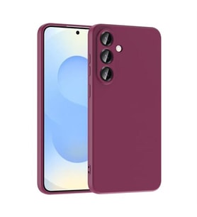 Coverzone Samsung Galaxy S25 FE ?le Uyumlu K?l?f Z-Mara Lansman Vieri Tam Koruma Arka Kapak Kamera Koruma �?k?nt?l? P�r�zs�z Y�zey Koyu Mor
