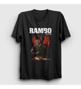 Presmono Unisex Siyah First Blood Film Rambo T-Shirt 249131tt