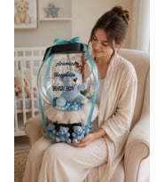 YENİ DOĞAN ERKEK BEBEK HEDİYE BALON MAVİ (İSME ÖZEL)