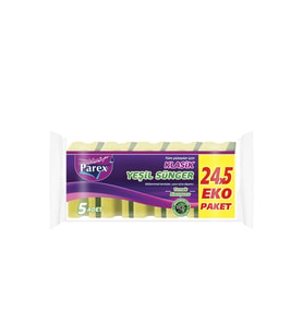 Klasik Yeşil Sünger Oluklu 5'li 24 Paket 1 Koli