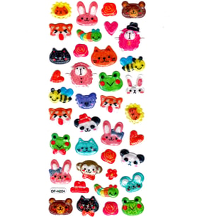 Işıltılı Sticker Kabartmalı Stiker Defter Planlayıcı Etiket (Dfh024)-18x9cm - Hayvanlar