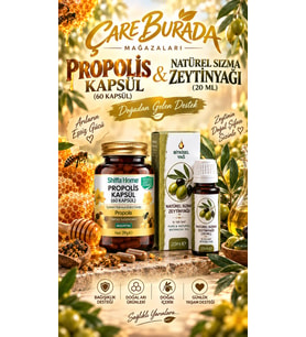 Propolis Kapsül 1120 Mg (60 Kapsül) + Natürel Sızma Zeytinyağı 20 Ml (Dahilen)