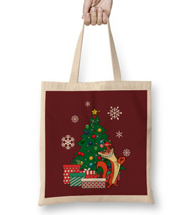 I Am Weasel Around The Christmas Tree Bez Çanta Uzun Saplı