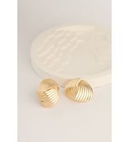 Elika Silver Tasarım Model Gold Küpe (Gümüş)