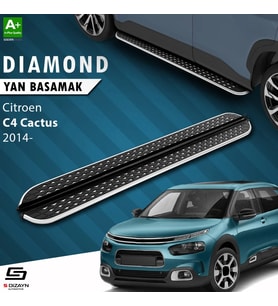 S-Dizayn Citroen C4 Cactus Diamond Krom Yan Basamak 183 Cm 2014 Üzeri