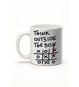 Think Out Side The Box Yazılı Hediye Seramik Kupa Bardak