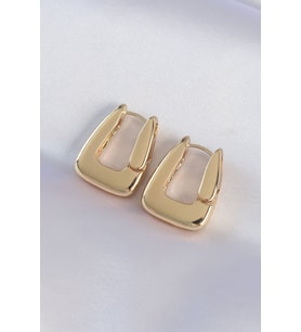 Pirinç Gold Renk Kalın Küpe - TJ-BKP8978