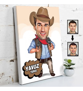 Eller Yukarı Karikatürlü Kanvas Tablo
