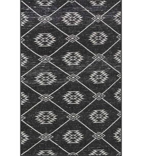 Eliana Home Baskılı, Yıkanabilir Kaymaz Taban Salon Halısı LNA1151 100x150 cm (Siyah)