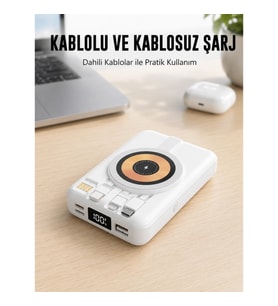 Mey İthalat® MagSafe Uyumlu Kablosuz Powerbank Hızlı Şarj Özellikli Yeni Nesil