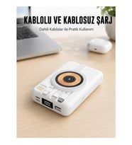 Mey İthalat® MagSafe Uyumlu Kablosuz Powerbank Hızlı Şarj Özellikli Yeni Nesil
