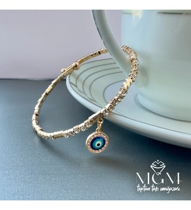 Zirkon Taşlı Nazar Boncuklu Bileklik - Kbl0009