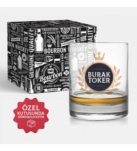 Kişiye Özel Viski Bardağı Hediyelik Şık Kutusunda
