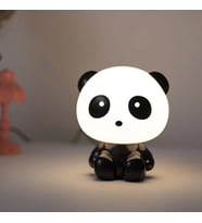 Panda Gece Lambası - Kablolu 3 Kademeli Led Işıklı (Siyah)