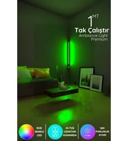 Şerit LED Led Abajur Kendinden Yapışkanlı Uzaktan Kumandalı 16 Renk 4 Animasyon Ledgreen