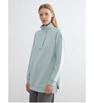 LCW EVERYDAY Yeşil Dik Yaka Kadın Sweatshirt Tunik