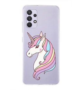 Samsung Galaxy A13 Uyumlu Kapak Unicorn Tasarımlı Şeffaf Silikon Kılıf