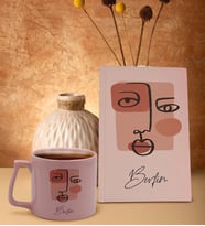 BK Gift Kişiye Özel İsimli Pembe Sert Kapaklı Defter ve Middle Kupa Seti, Arkadaşa Hediye, Yeni İş Hediyesi, Doğum Günü Hediyesi (Model 1)