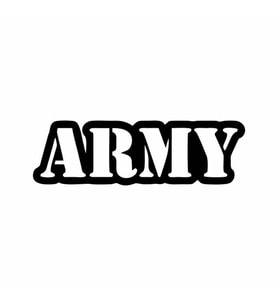 Army Araba Sticker siyah 18x5 CM (Siyah)