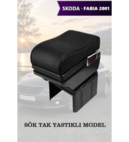 skoda fabia 2001 kol dayama Yastıklı geniş model Lüks Siyah Deri