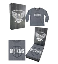 Beşiktaş Orijinal Lisanslı Logo Baskılı Çocuk Sweat Hediyelik Ahşap Kutulu (Antrasit)