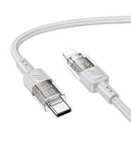 Hoco U129 Transparan Type-C to Lightning Data ve Şarj Kablosu 1m-(5775) - HPSBYI6397-8728