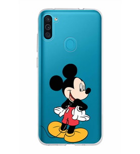 Samsung Galaxy M11 Kapak Mickey Mouse Tasarımlı Şeffaf Silikon Kılıf