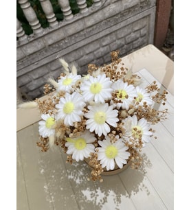 Hanımeli Esanslı Soya Wax Mum Papatya Buketi & Soya Mumu & Hediye & Solmayan Çiçek Buketi