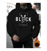 Nevermind Unisex Black Baskılı Oversize Baskılı Kapşonlu Sweatshirt 3 Iplik (Siyah)