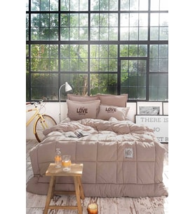 Motto Cotton Comfort Çift Kişilik Bej (Gri)