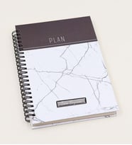 Kişiye Özel Beyaz Mermer Desenli Defter