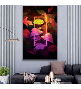 Neon Flower Kanvas Tablo