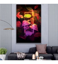 Neon Flower Kanvas Tablo