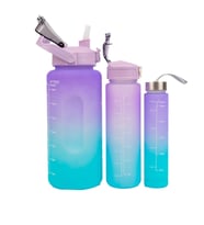 Hayal Sepeti 3lü Set Su Matara Şişesi Suluk 2lt+900ml+600ml Tritan Spor