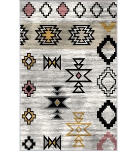Eliana Home Baskılı, Yıkanabilir Kaymaz Taban Salon Halısı LNA1664 100x150 cm (Gri)