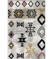 Eliana Home Baskılı, Yıkanabilir Kaymaz Taban Salon Halısı LNA1664 100x150 cm (Gri)