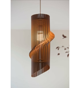 Tornado Modern Tasarım Doğal Ahşap MDF lazer Kesim Rustik Salon Avize