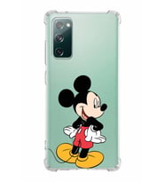 Samsung Galaxy S20 Fe  Köşe Korumalı Antişok Kapak Mickey Mouse Tasarımlı Şeffaf  Kılıf
