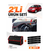 e-biz NİSSAN NOTE E12 (2009-SONRASI) Uyumlu Torpido Örtüsü + Deri Çanta - Siyah-Kırmızı - NI011