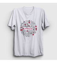 Presmono Unisex Beyaz Tourist Travel İstanbul Türkiye Turkey T-Shirt 499591tt (Beyaz)