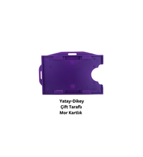 Mor Yatay Dikey Çift Taraflı Kart Koruyucu