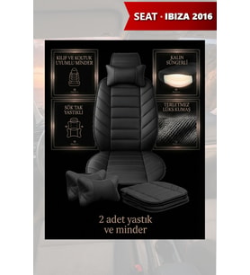 ibiza 2016 Koltuk ve Kılıf uyumlu Yastık Siyah Lüks Minder 2 Minder 2 Yastık
