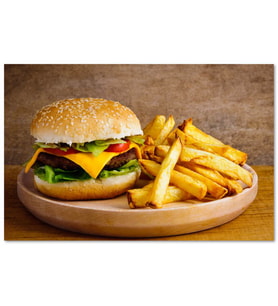 Cakatablo Hamburger ve Patates Kızartması MDF Tablo